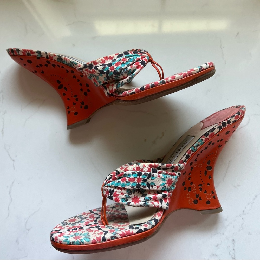 Jimmy Choo Vintage bohemian wedge laser cut